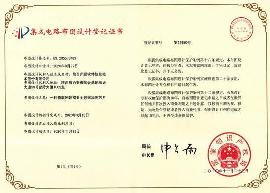 弈聰軟件研發(fā)&ldquo;芯&rdquo;突破,多項物聯(lián)網(wǎng)技術(shù)獲得集成電路布圖設(shè)計登記